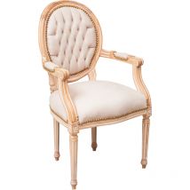 Biscottini - Fauteuil rembourré 101x58x56 cm Chaise baroque Fauteuil de salon Chaise en bois Fauteuils de chambre style Louis xvi français