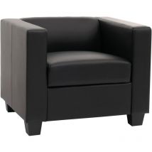 Fauteuil Club / Lounge Lille, 86x75x70cm, cuir reconstitué, noir