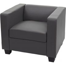 Fauteuil lounge chair Lille, similicuir, gris foncé
