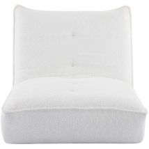 Homifab - Fauteuil lounge en tissu bouclé beige - Matis
