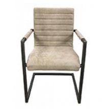 Decoration D ’ Autrefois - Fauteuil Matteo En Cuir Personnalisable - Fer-Cuir de Vache - Beige - Interior's