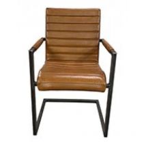Decoration D ’ Autrefois - Fauteuil Matteo En Cuir Personnalisable - Fer-Cuir de Vache - Marron - Interior's