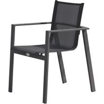 Dcb Garden - alu-miami - Fauteuil de jardin empilable en aluminium gris anthracite