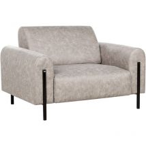Fauteuil Moderne en Tissu Effet Cuir Rembourré Dossier Réglable Pieds en Métal Gris Askim