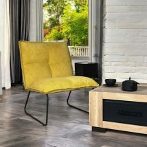 Pier Import - Fauteuil moderne en velours jaune malmoe