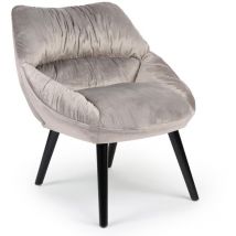 Cotecosy - Fauteuil moderne et confortable Patrick Velours Gris