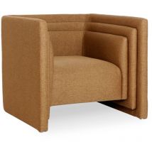 Cotecosy - Fauteuil moderne style cubique Fredonia Tissu Marron