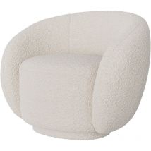 Rendez-vous Déco - Fauteuil en tissu bouclé blanc - naya