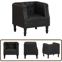 Fauteuil Noir Cuir véritable - Fauteuil En Cuir - Fauteuil Moderne - Fauteuil Vintage - Fauteuil Relax - Chaise Lounge