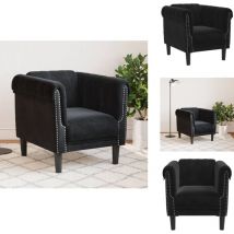 Vidaxl - Fauteuil noir velours - Fauteuil Noir - Fauteuils Confortables - Canapé Style Contemporain - Meuble Salon - Décoration Intérieur