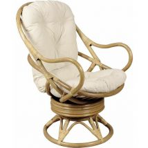 Aubry Gaspard - Fauteuil pivotant et basculant en rotin