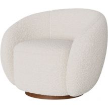 Fauteuil pivotant en tissu bouclé blanc - naya