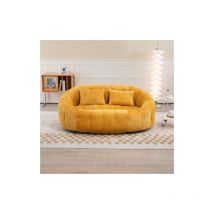 Wishdor - Canapé paresseux, canapé poire, canapé 2 places pour salon et chambre, chenille, jaune