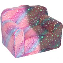 Fauteuil pour Enfant, Canapé de Lecture Motif d'étoile pour Garçons et Filles, Housse canapé amovible - Rose