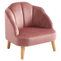 Vente-unique - Fauteuil coquillage pour enfant en velours rose cobaca