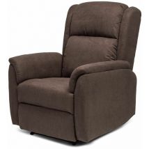 Fanmuebles - Fauteuil relax Barcelona Dom avec mécanisme manuel recouvert de couleur chocolat
