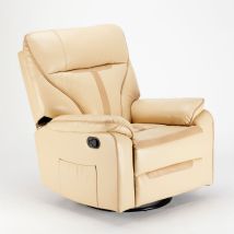 Fauteuil Relax Inclinable À Bascule Et Pivotant En Similicuir Sissi - Beige
