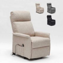 Fauteuil relax électrique inclinable avec releveur et roulettes Giorgia - Beige