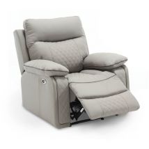 Deco In Paris - elise - Fauteuil relax électrique en simili cuir gris clair elise
