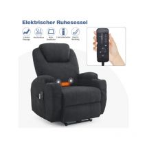 Lunsy - Fauteuil relax électrique , fauteuil de massage électrique 2 points, fauteuil releveur inclinable avec repose-pied ajustable et télécommande,