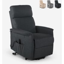 Fauteuil Relax électrique pour seniors roulettes et USB Giorgia Tech - Noir