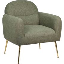 Oviala - Fauteuil relax en acier et tissu vert foncé