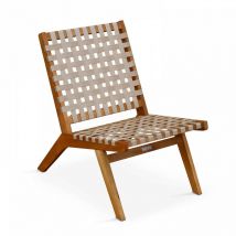 Fauteuil relax en bois d'eucalyptus taupe