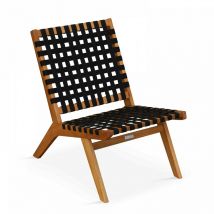 Fauteuil relax en bois d'eucalyptus noir