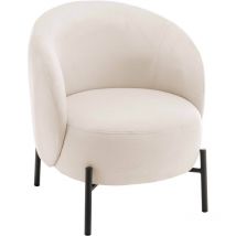 Oviala - Fauteuil relax en métal et tissu écru