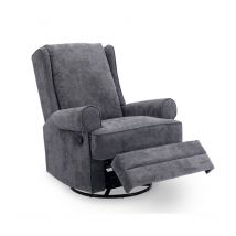 Deco In Paris - brody - Fauteuil relax pivotant en tissu gris brody