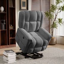 Pergar - Fauteuil relax, fauteuil de massage électrique, massage 8 points + chauffage lombaire, interface usb + type-c, 2 poches latérales, dossier