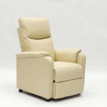 Fauteuil relax inclinable avec repose-pieds en similicuir Giulia - Beige