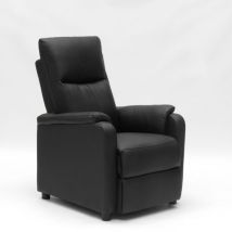 Fauteuil Relax Inclinable Avec Repose-pieds En Similicuir Giulia - Noir