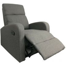 Effezeta Italia - Fauteuil relax manuel en tissu gris 77 x 93 x 106 h