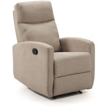 Pegane - Fauteuil relax manuel en tissu waterproof couleur Crème - Longueur 66 x Profondeur 88 x Hauteur 103 cm