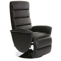 Miliboo - Fauteuil relax manuel noir nelson