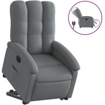 Décoshop26 - Fauteuil relax tv fonction de levage électrique très confortable en tissu gris foncé DEC028342