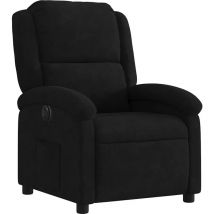 Décoshop26 - Fauteuil relax tv fonction d'inclinaison électrique très confortable en velours noir DEC028514