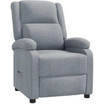 Décoshop26 - Fauteuil relax tv rembourrage confortable fonction d'inclinaison manuelle en tissu gris clair DEC027884
