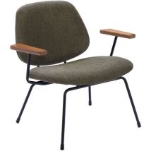 Hellin - Fauteuil rétro en métal et tissu - cascais