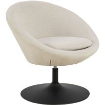 Hellin - Fauteuil rond organique pivotant en tissu beige - nael