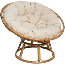 Atmosphera Créateur D'intérieur - Fauteuil Seram rotin tissu beige