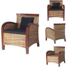 Fauteuil Rotin tissé à la main - Fauteuil Rotin - Fauteuil Design - Fauteuil Confortable - Fauteuil Salon - Fauteuil Chambre