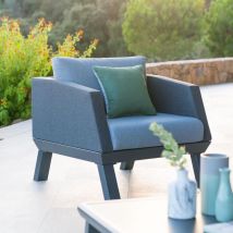 Fauteuil de salon de jardin Axiome graphite en aluminium traité époxy - Hespéride