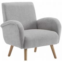 Wahson Office Chairs - Fauteuil Salon Confortable Fauteuil Chambre avec Pied Bois Fauteuil Scandinave Rembourré pour Salon et Chambre, Gris