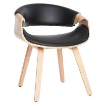 Miliboo - Chaise design noir et bois clair aramis