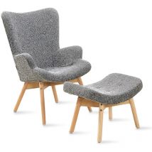 Designetsamaison - Fauteuil scandinave gris patchwork - Stockholm