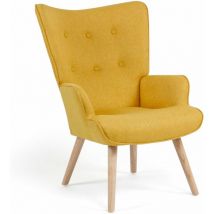 Idmarket - Fauteuil scandinave ivar en tissu jaune