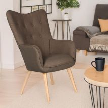 Cotecosy - Fauteuil scandinave Klarys Tissu Taupe