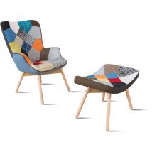 Designetsamaison - Fauteuil scandinave patchwork - Stockholm